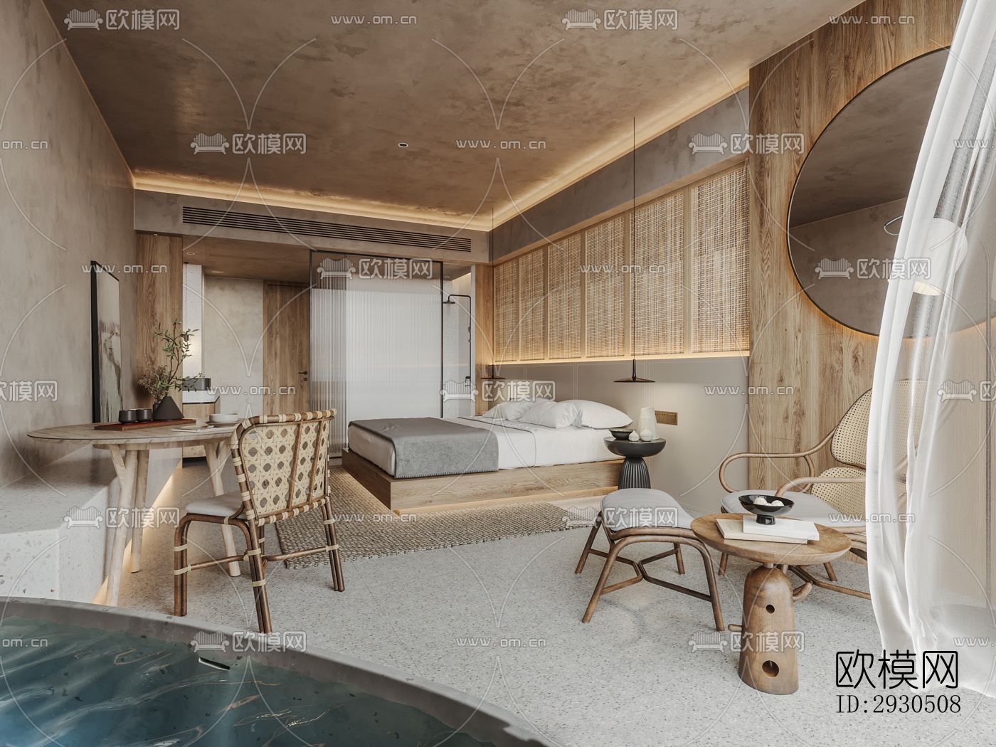 侘寂酒店民宿效果图下载（渲染图1）