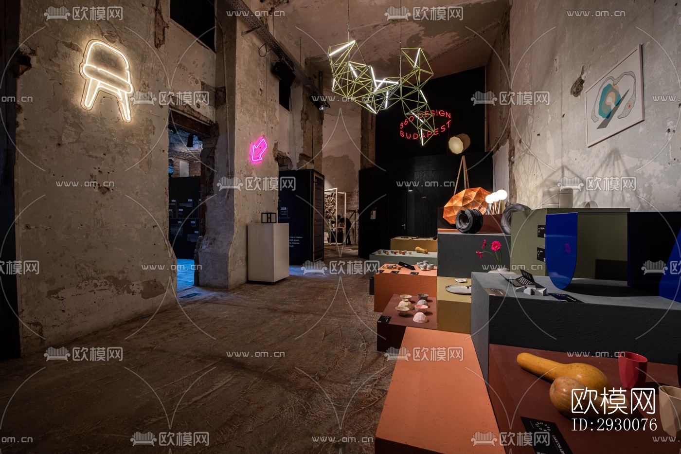 工业风展览展厅效果图下载（渲染图8）