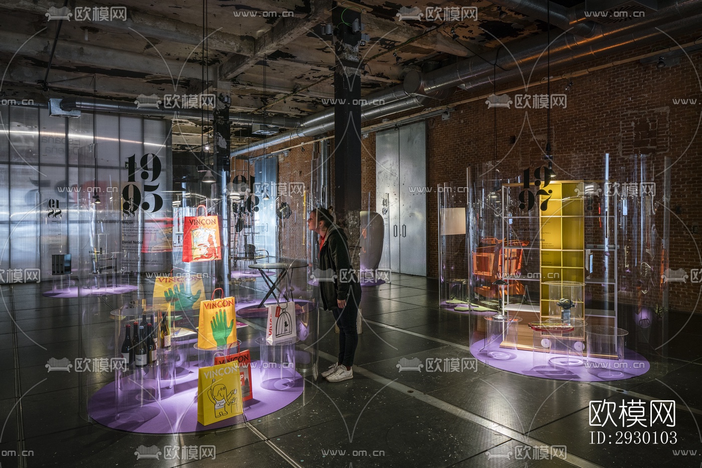 工业风展览展厅效果图下载（渲染图1）