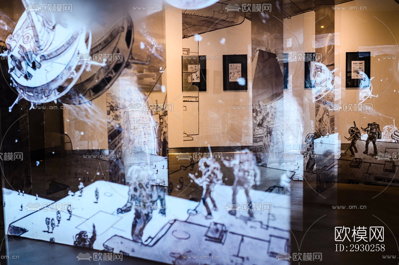 现代展览展厅效果图下载（渲染图3）