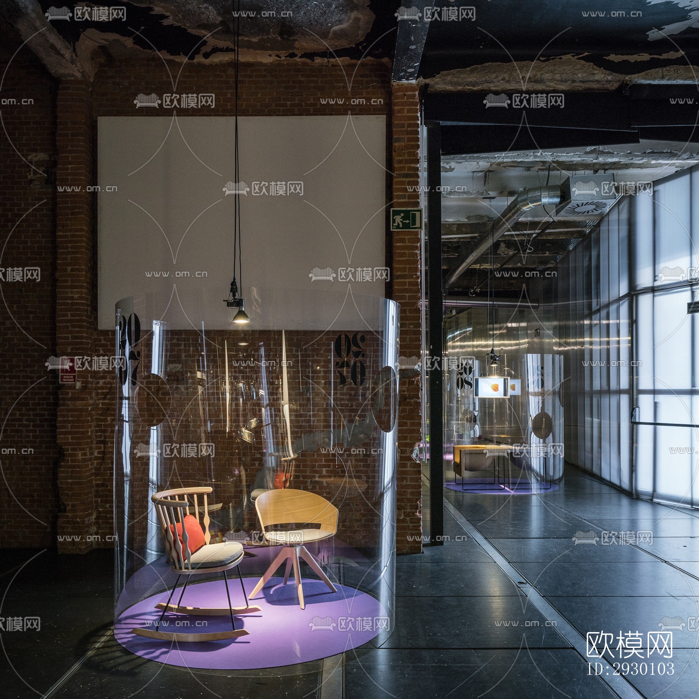 工业风展览展厅效果图下载（渲染图4）