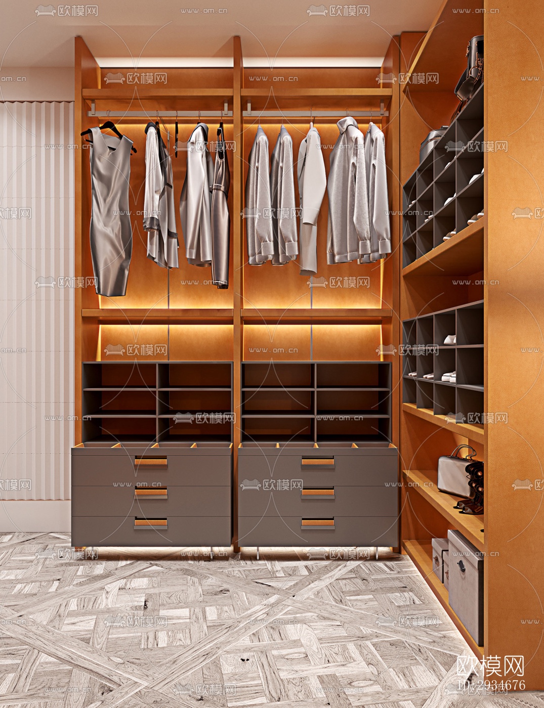 欧式平层效果图下载（渲染图3）