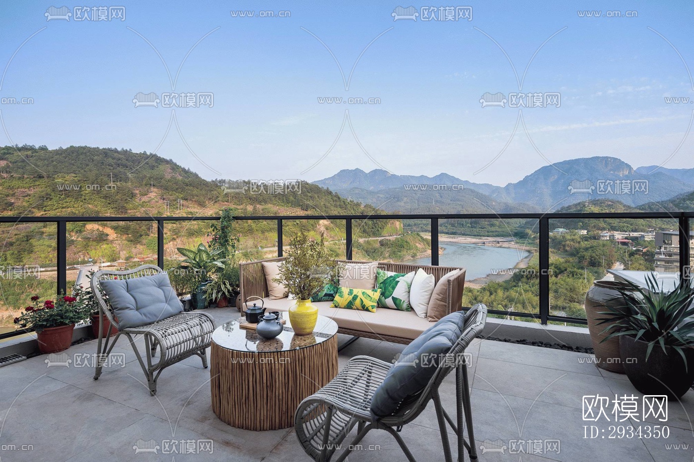 中式平层效果图下载（渲染图17）