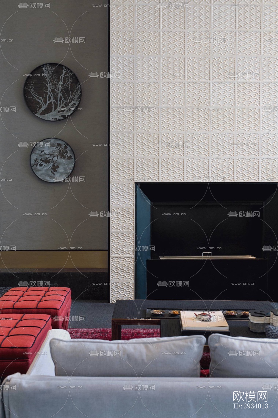 新中式别墅效果图下载（渲染图1）