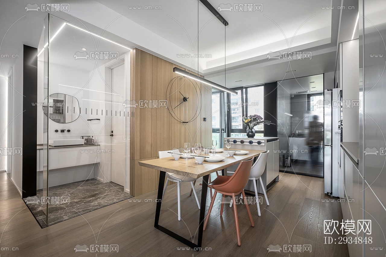 现代平层效果图下载（渲染图17）