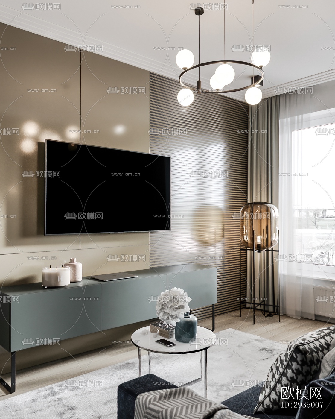 现代平层效果图下载（渲染图2）