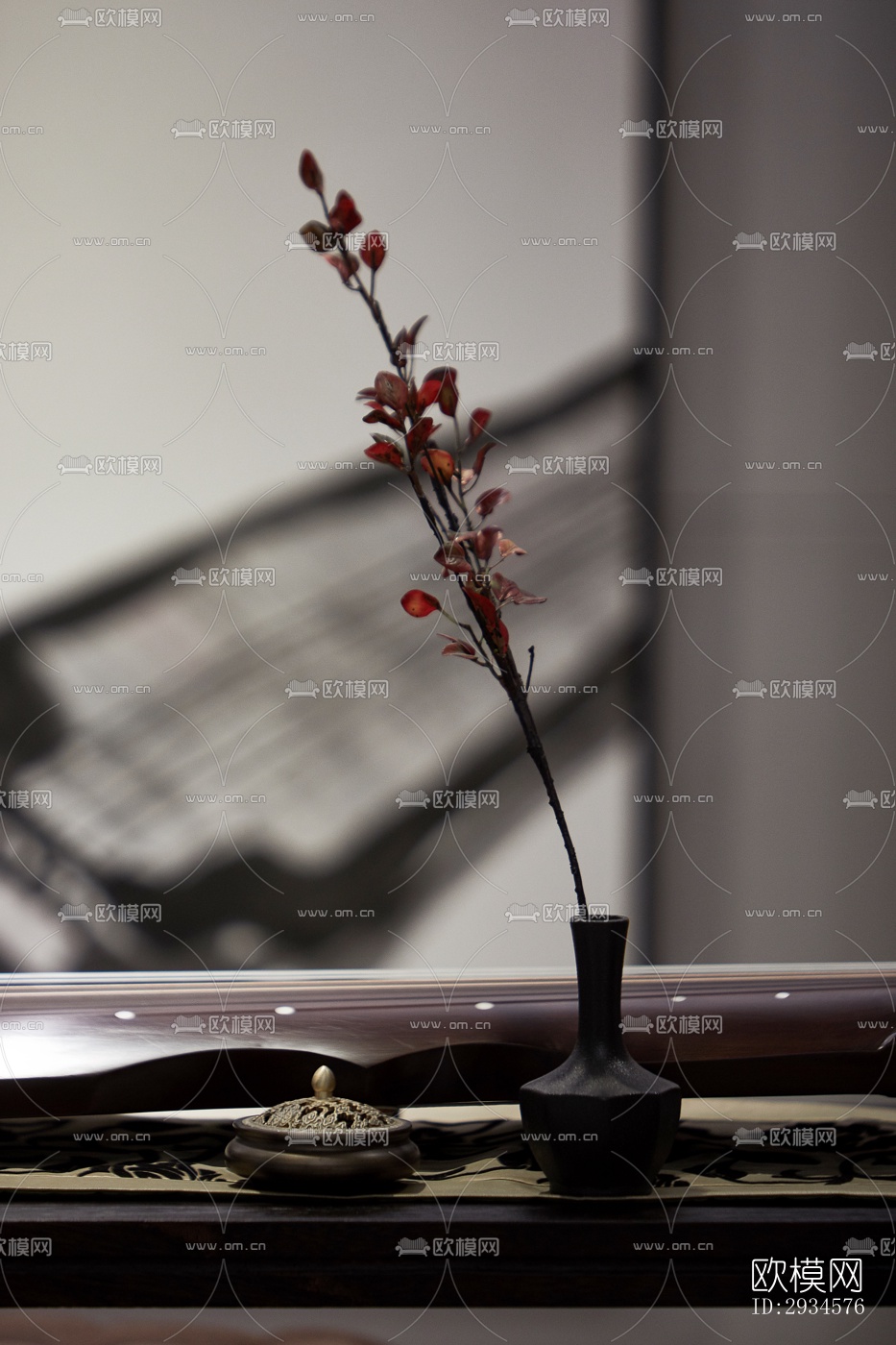 新中式平层效果图下载（渲染图12）