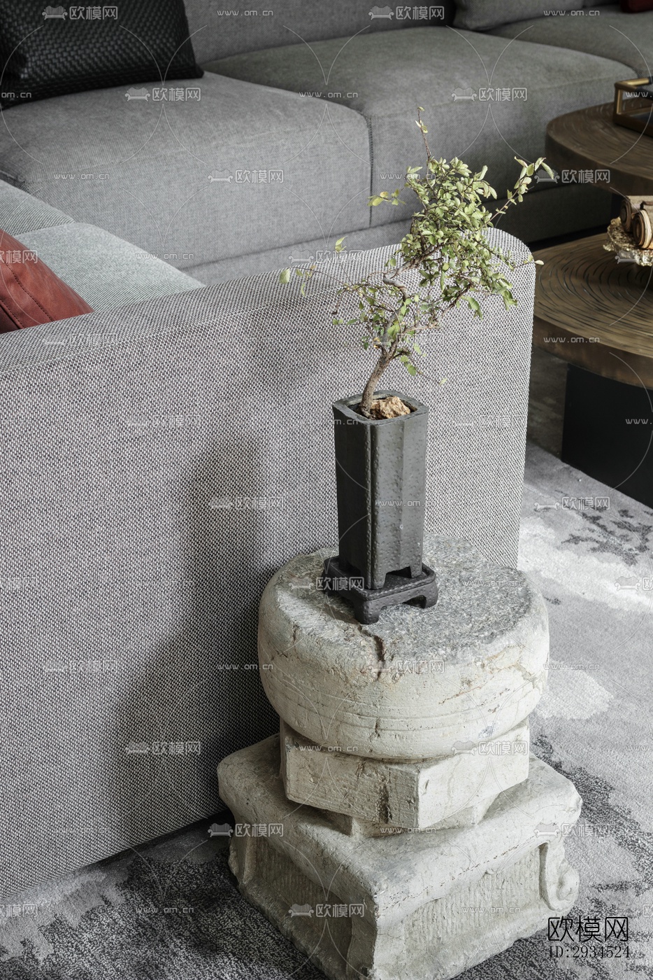 新中式平层效果图下载（渲染图15）