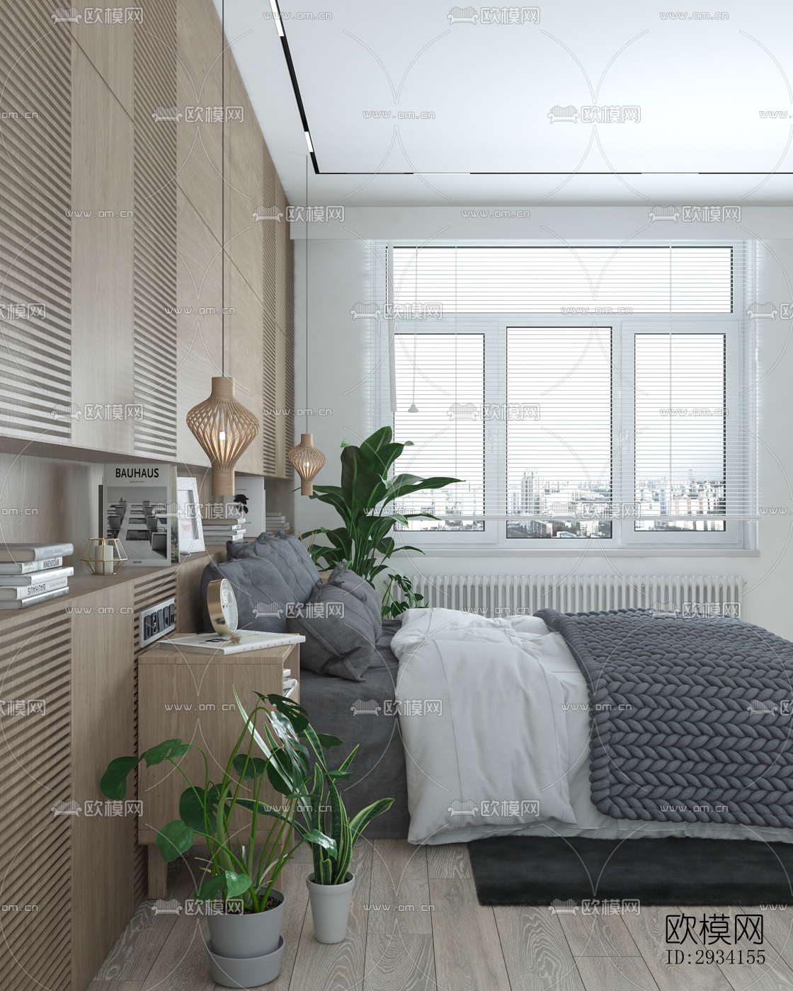 高级灰别墅效果图下载（渲染图6）