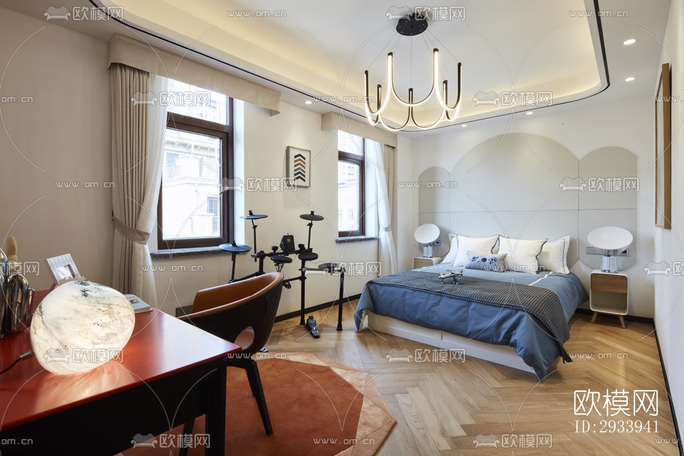 新中式别墅效果图下载（渲染图13）