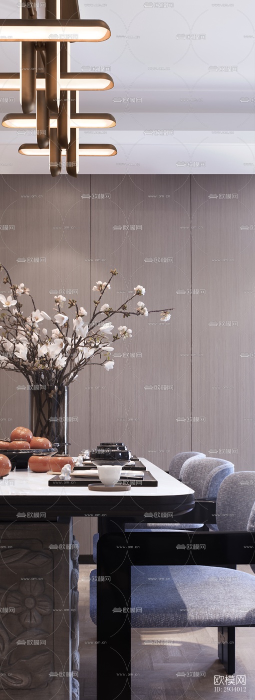 新中式别墅效果图下载（渲染图12）