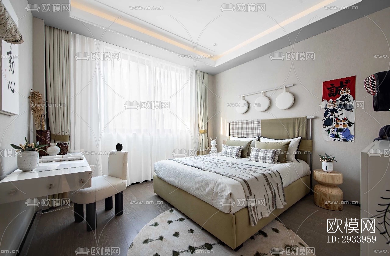 新中式别墅效果图下载（渲染图13）