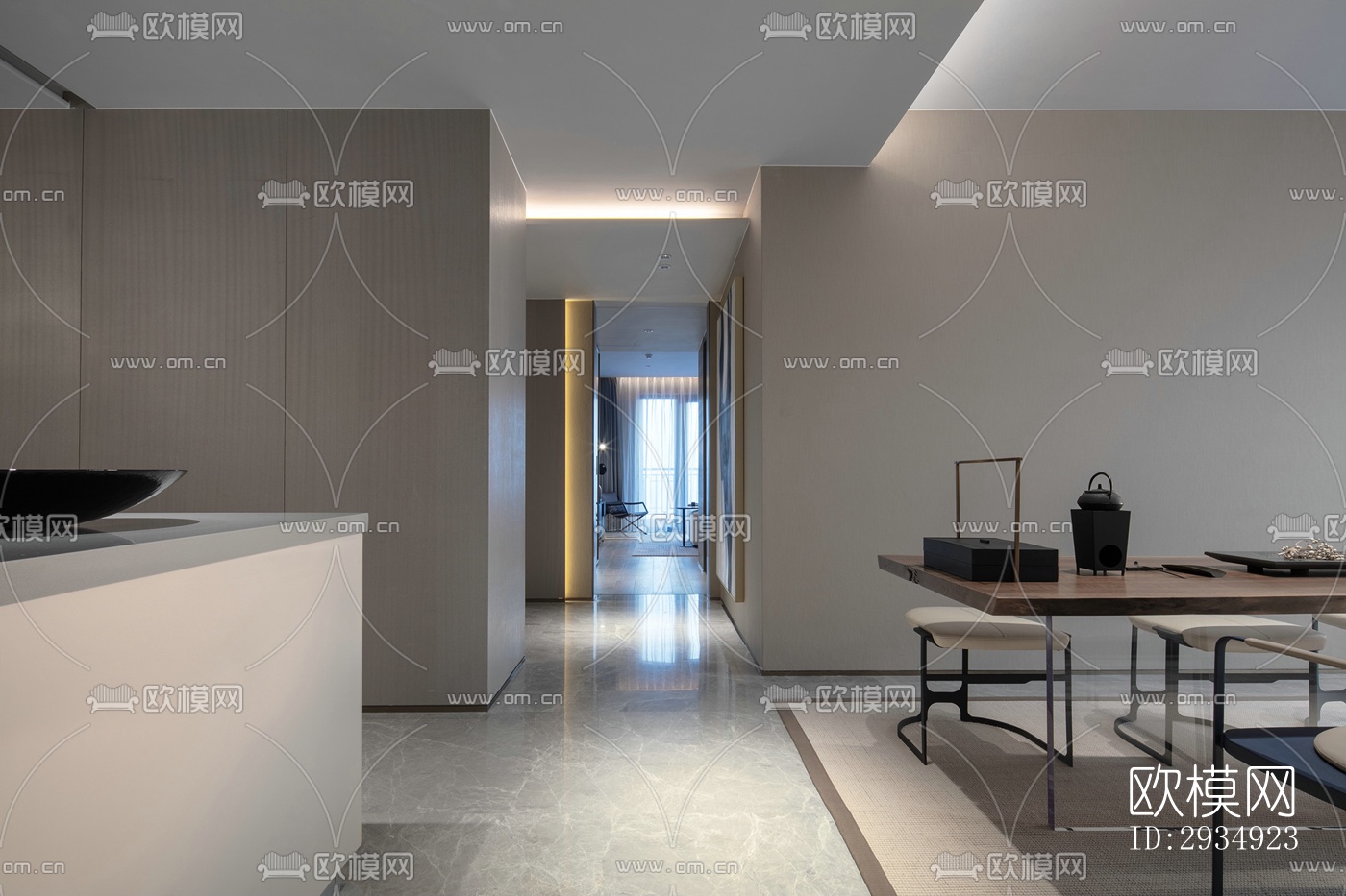 现代平层效果图下载（渲染图2）