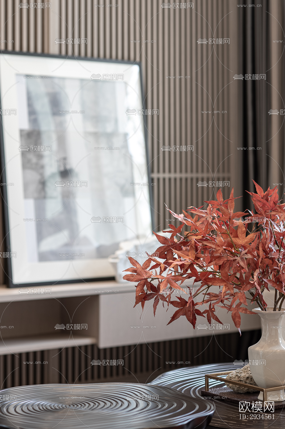 新中式平层效果图下载（渲染图4）