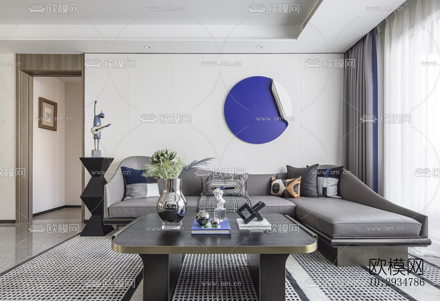 现代平层效果图下载（渲染图6）