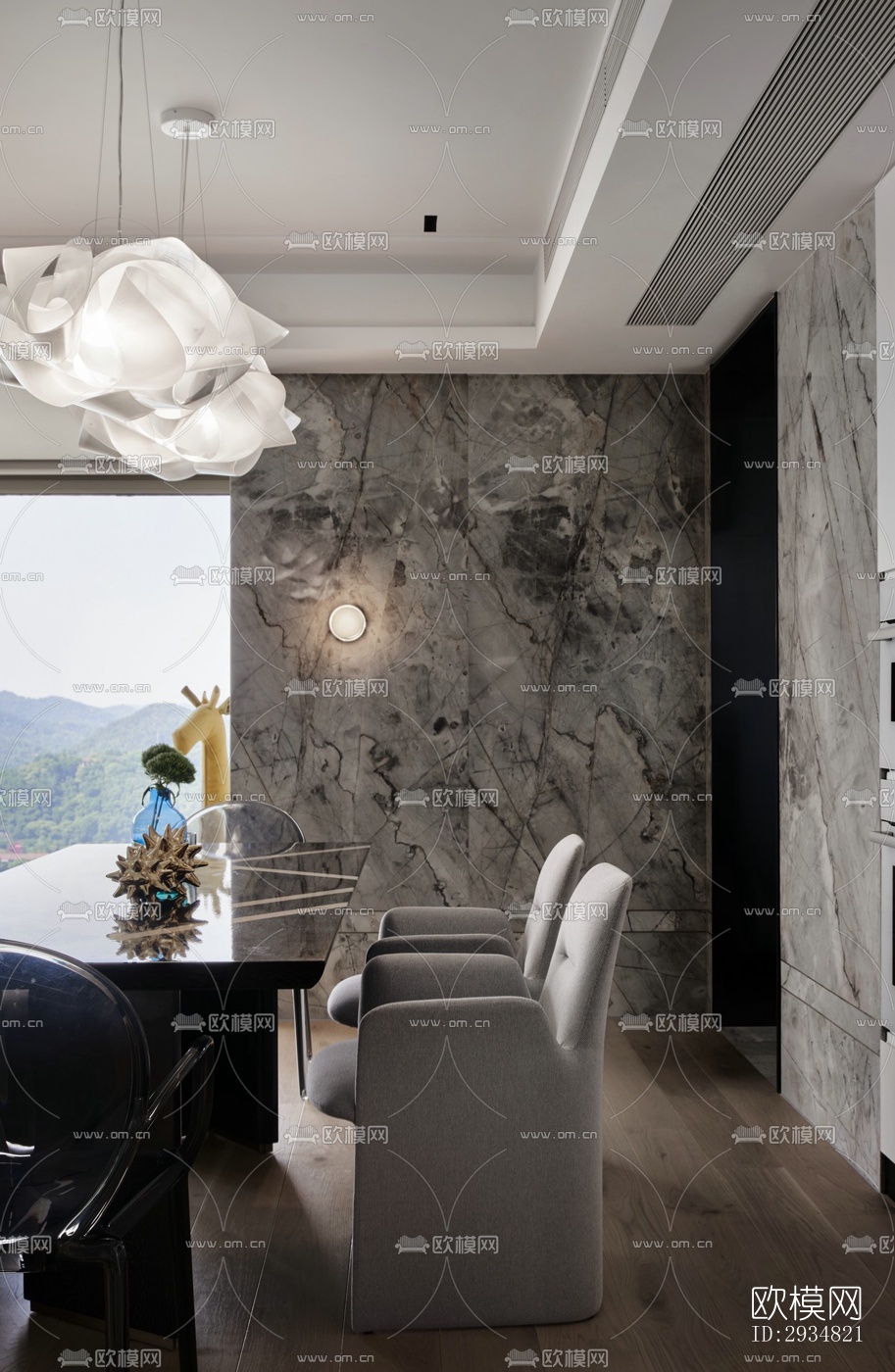 现代平层效果图下载（渲染图3）