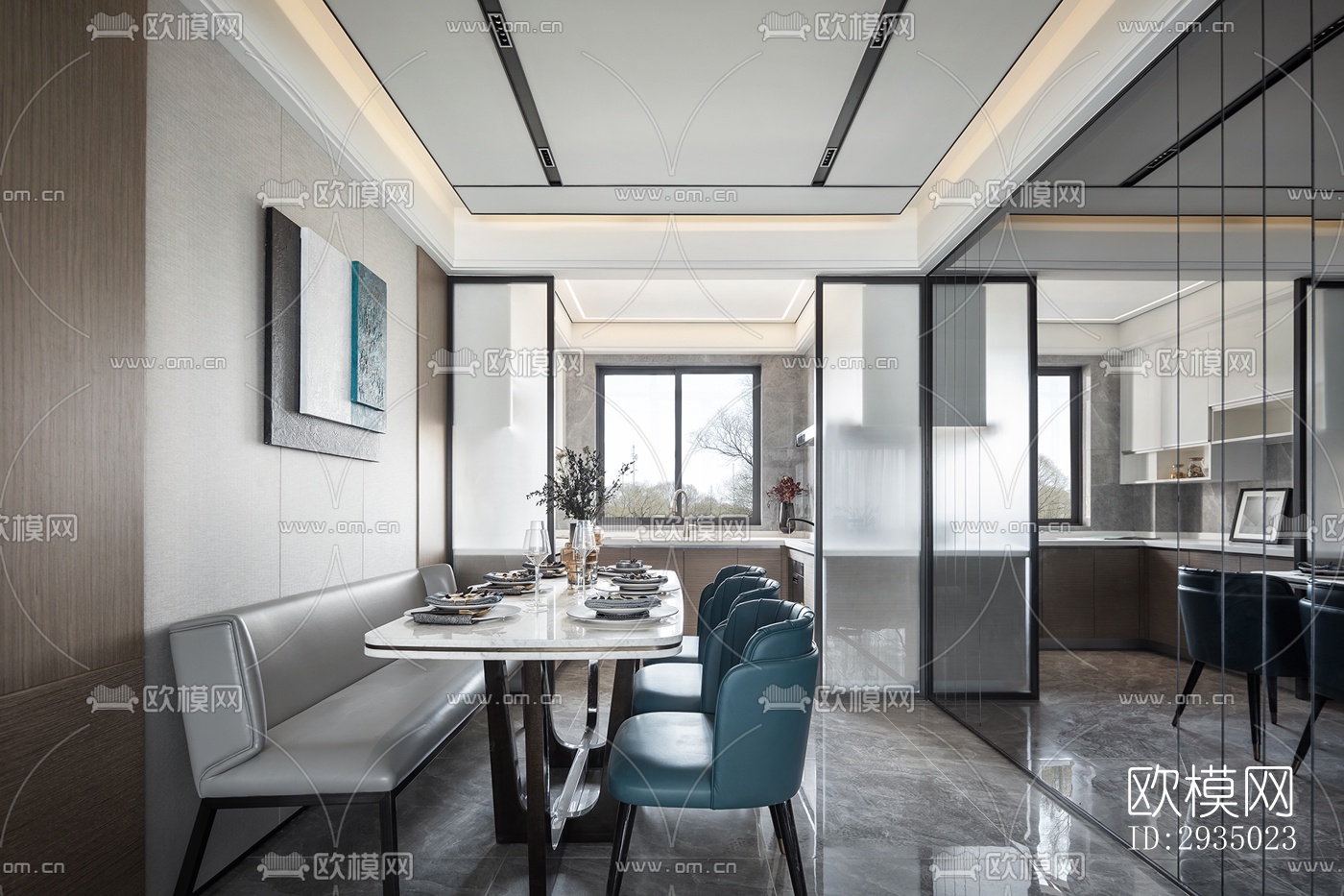 现代平层效果图下载（渲染图3）