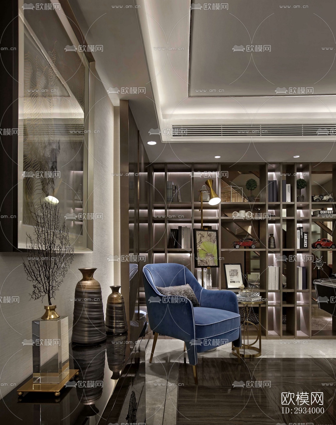 新中式别墅效果图下载（渲染图6）