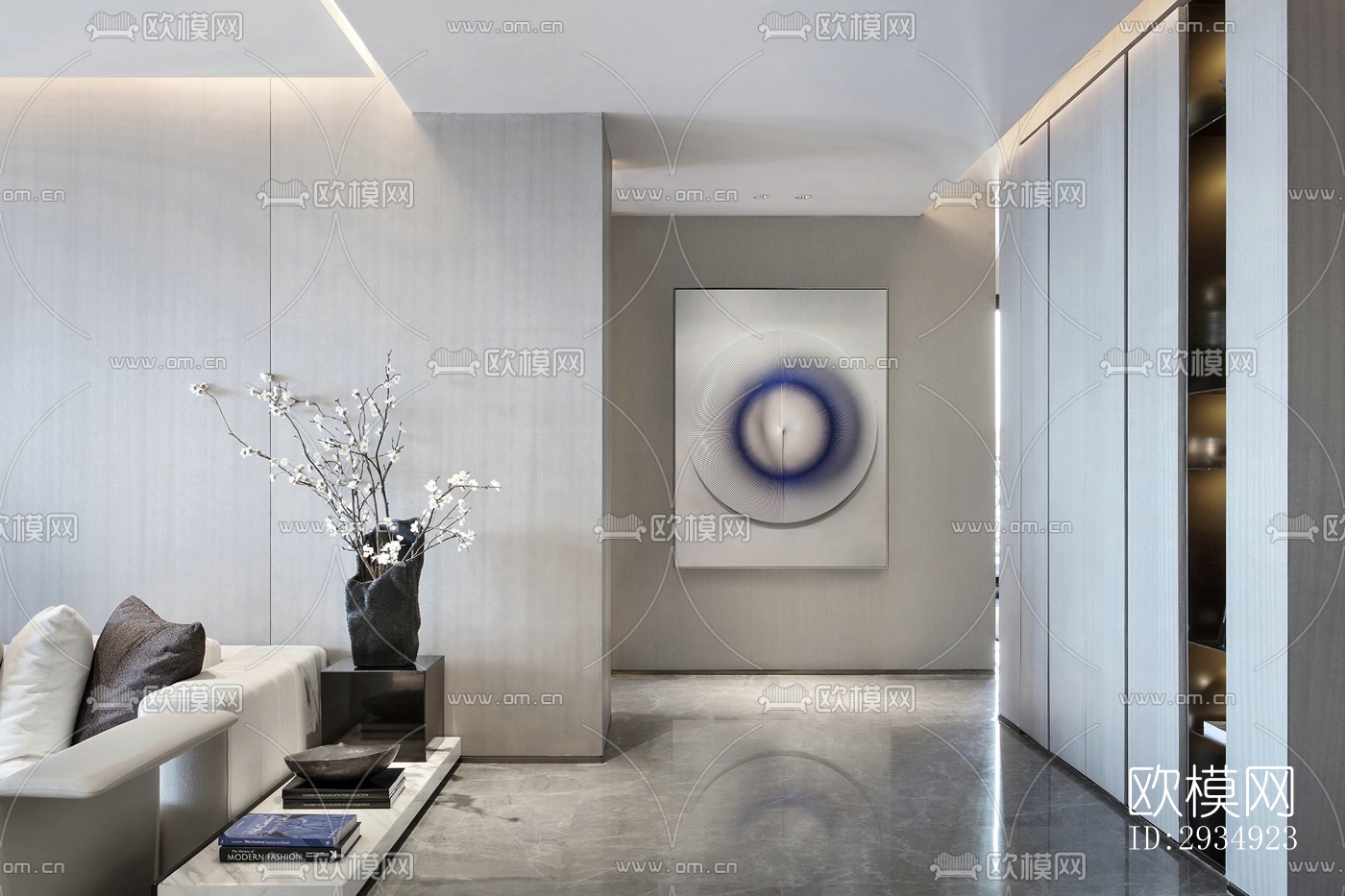 现代平层效果图下载（渲染图1）