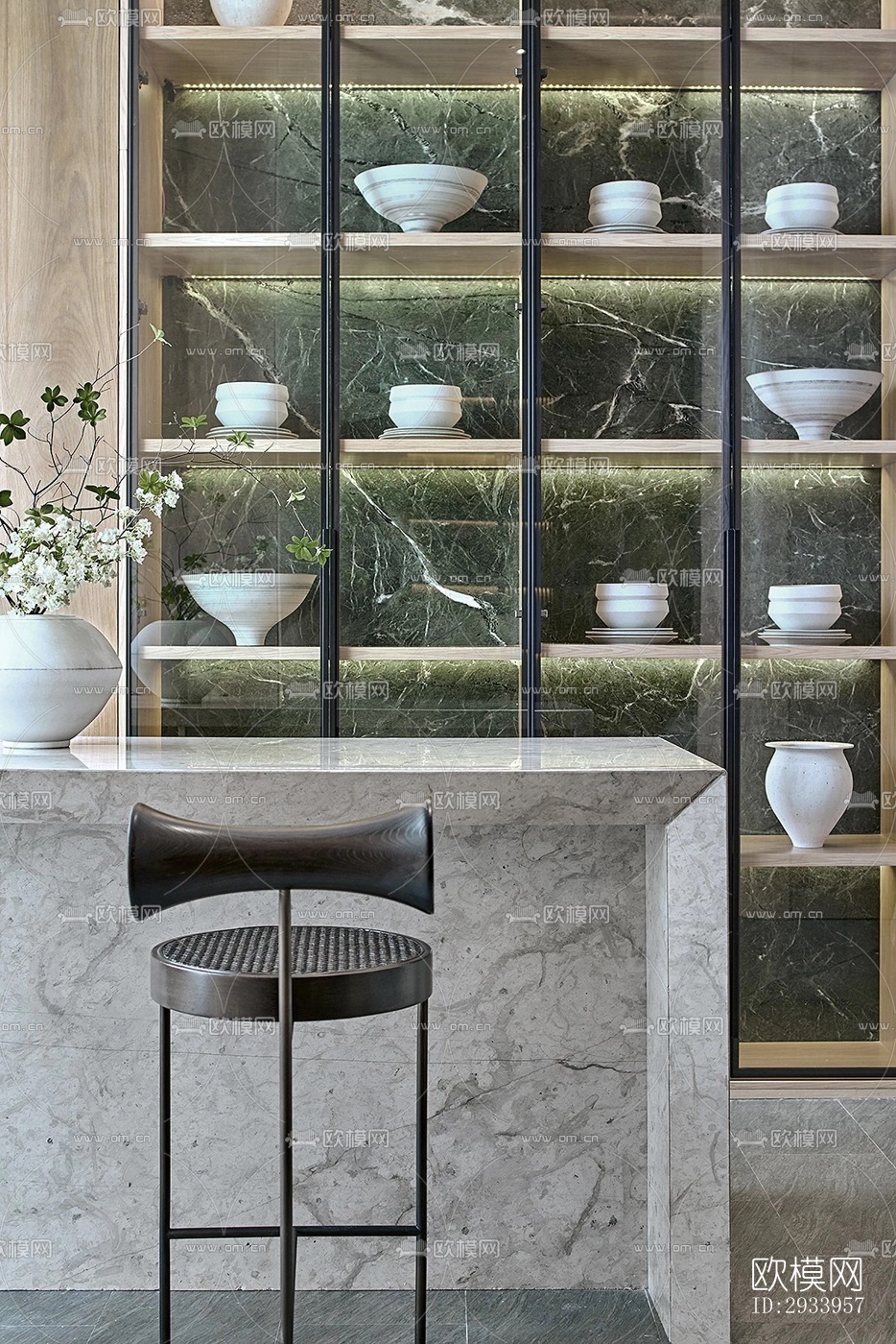 新中式别墅效果图下载（渲染图4）