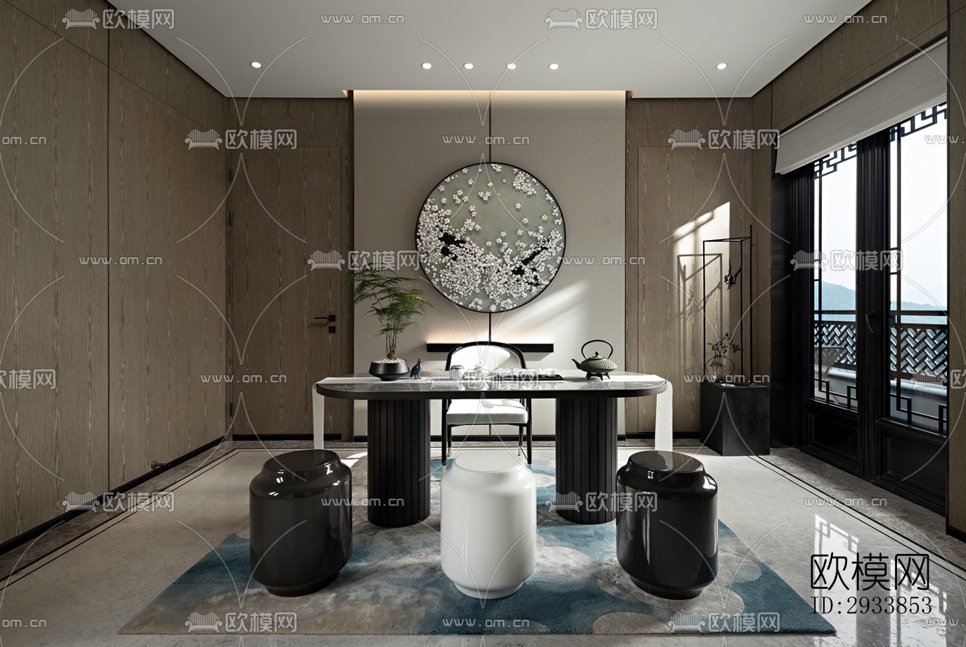 中式别墅效果图下载（渲染图9）