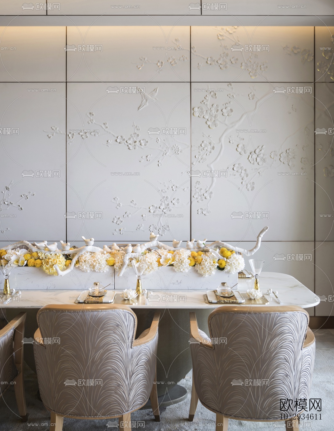 新中式平层效果图下载（渲染图7）