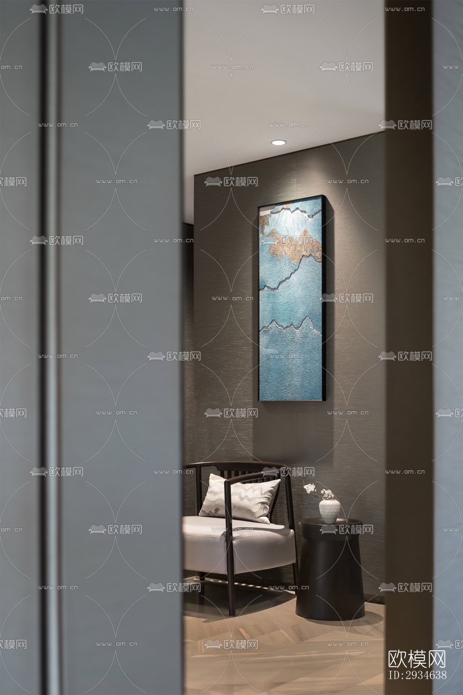 新中式平层效果图下载（渲染图10）