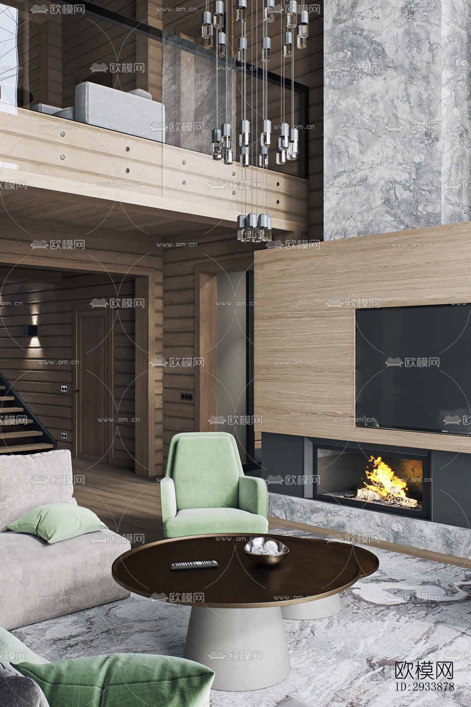 北欧别墅效果图下载（渲染图11）