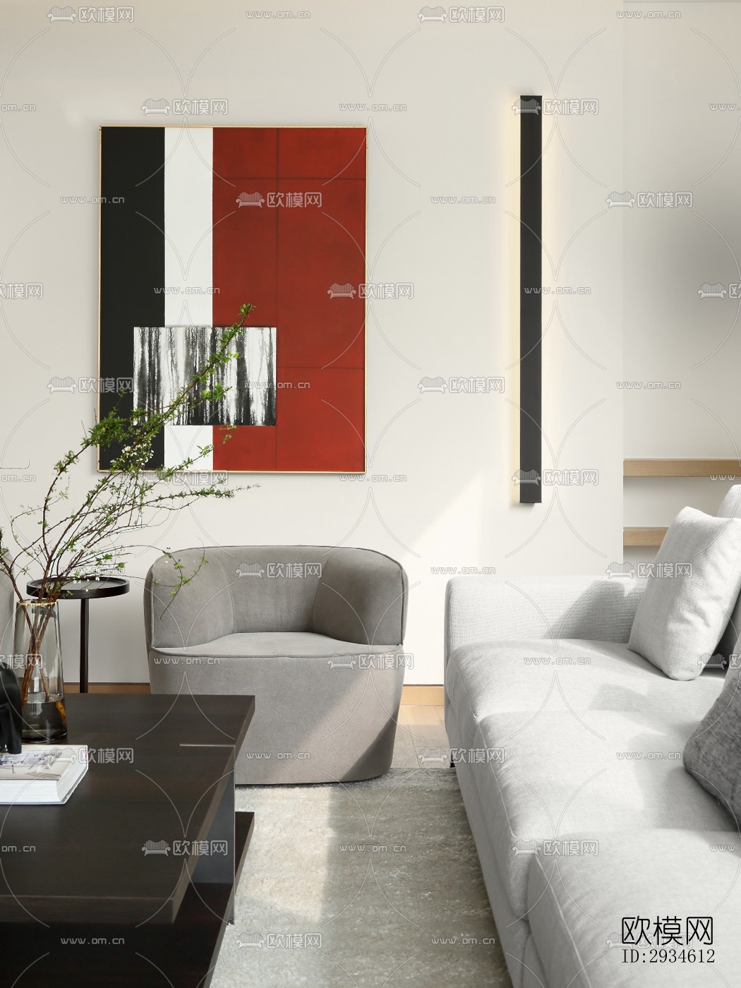 新中式平层效果图下载（渲染图16）