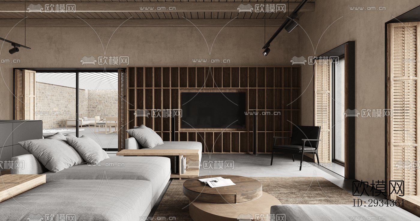 侘寂平层效果图下载（渲染图16）