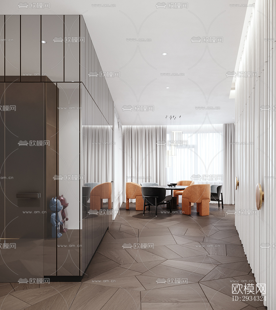 现代复式效果图下载（渲染图9）