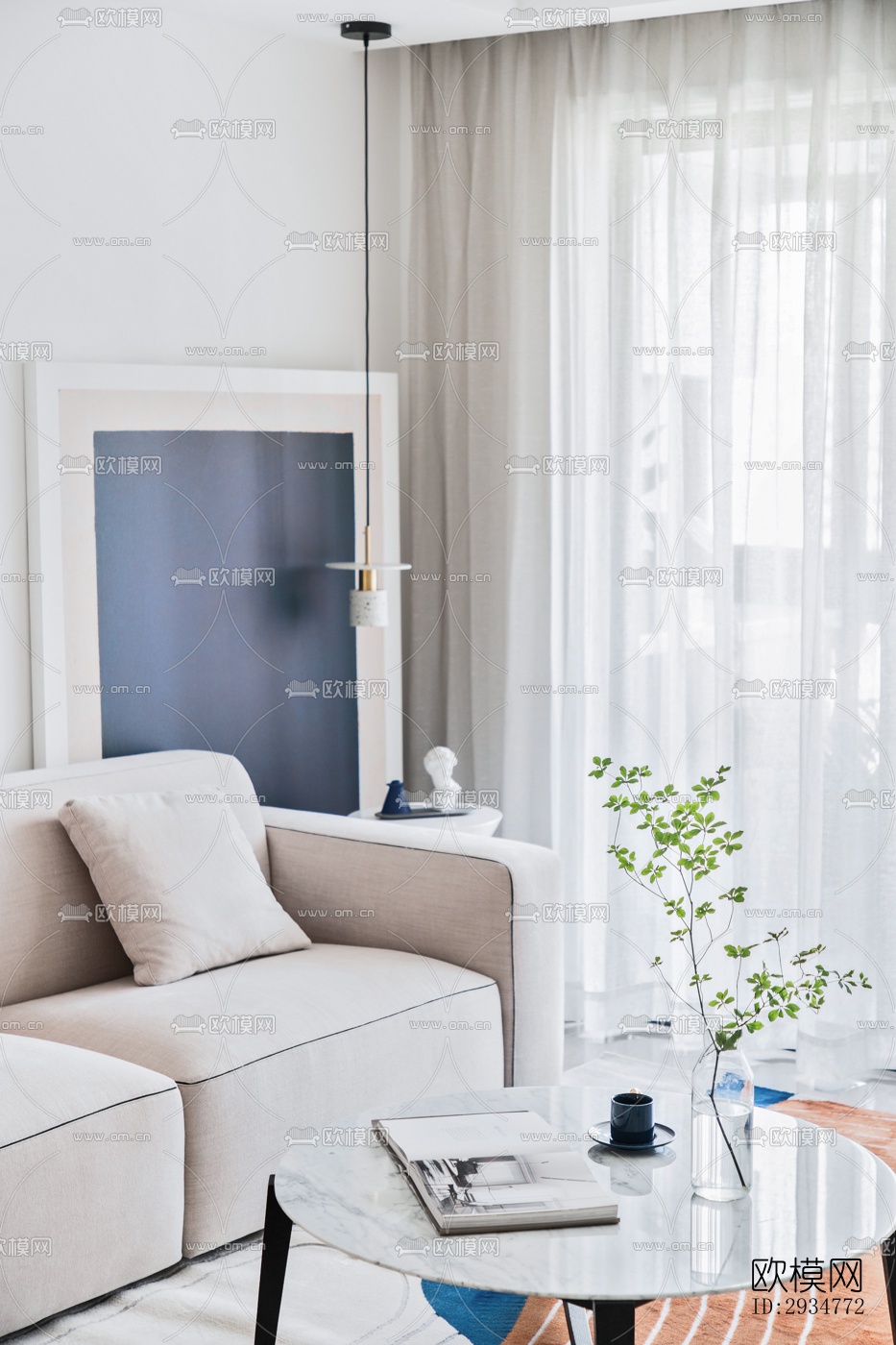 现代平层效果图下载（渲染图17）