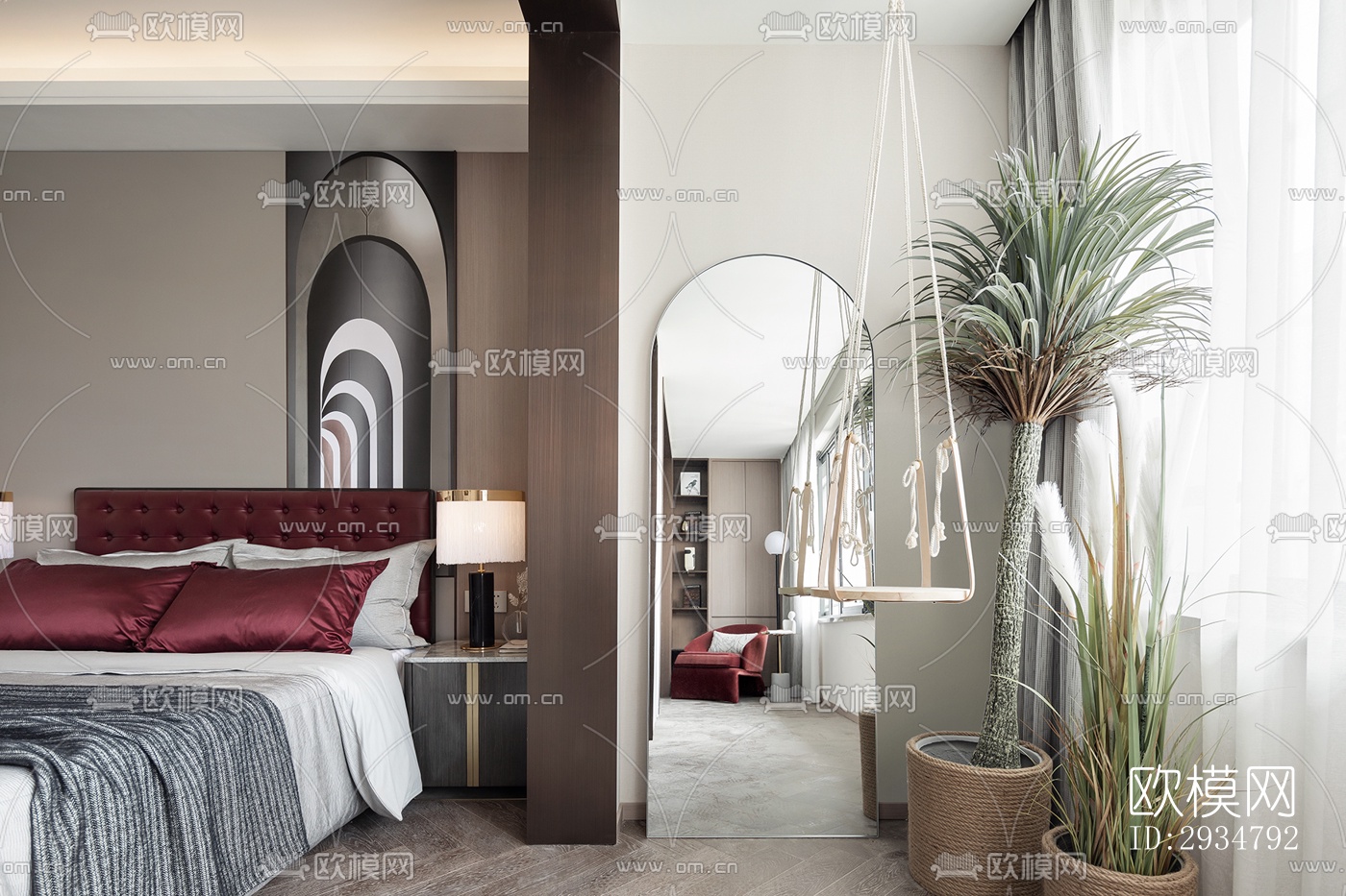 现代平层效果图下载（渲染图3）