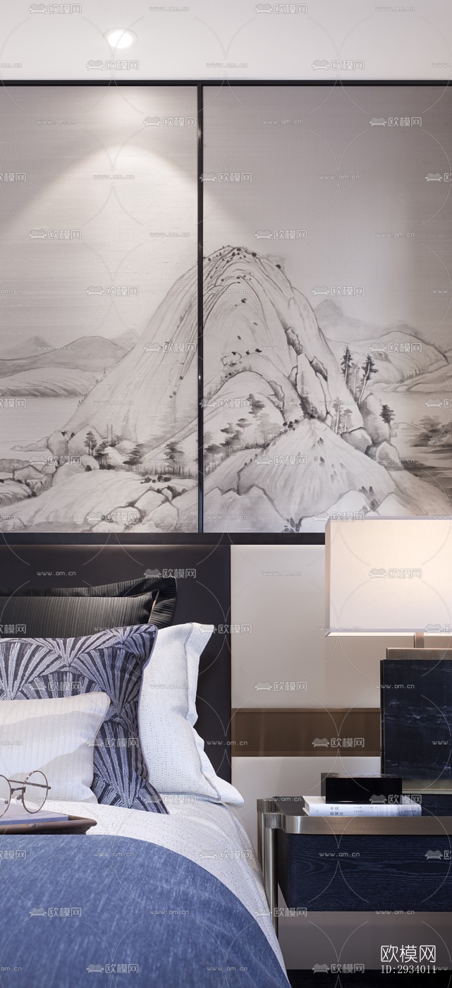 新中式别墅效果图下载（渲染图16）