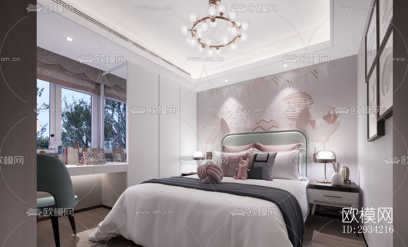 新中式复式效果图下载（渲染图13）