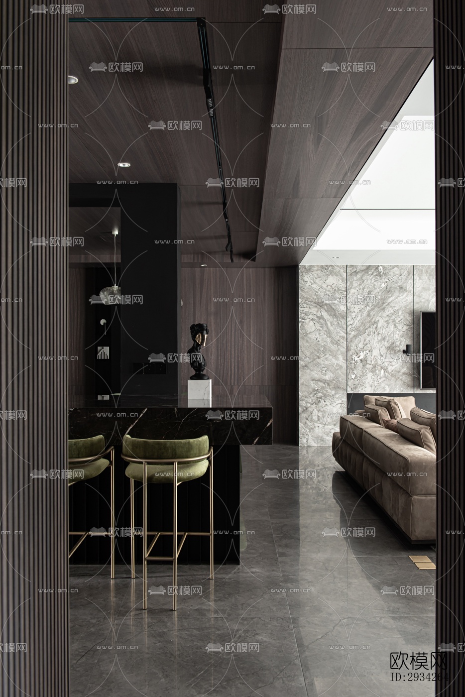 现代复式效果图下载（渲染图9）