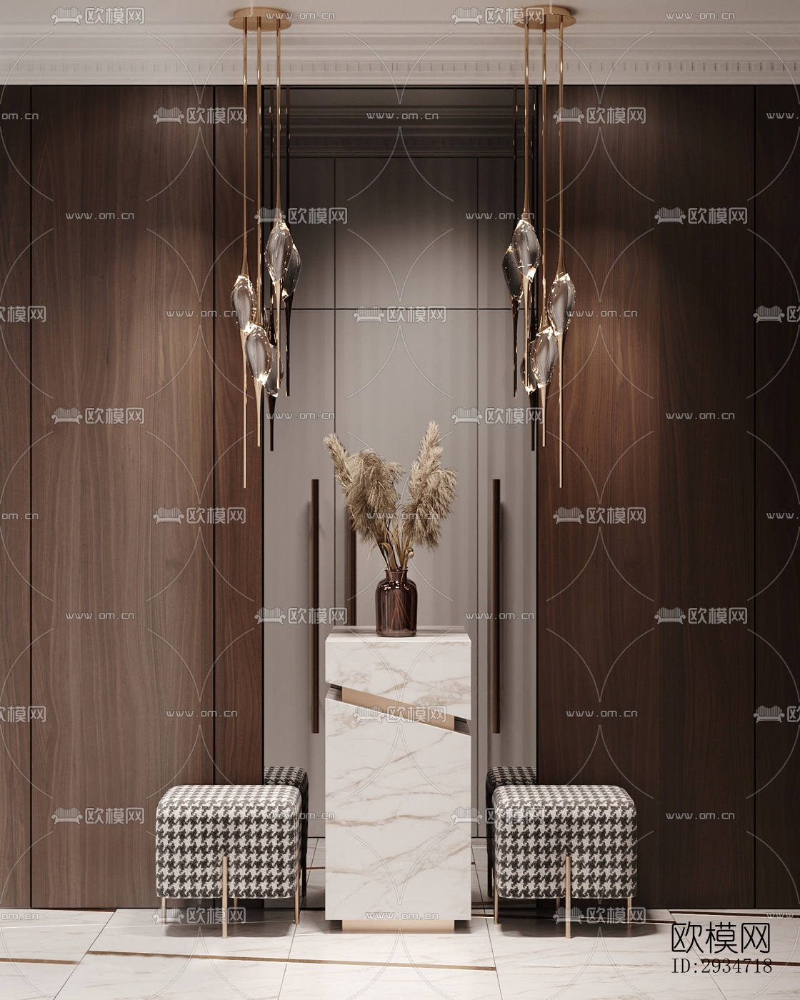 现代平层效果图下载（渲染图10）