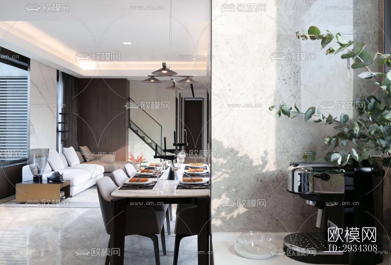 现代复式效果图下载（渲染图5）