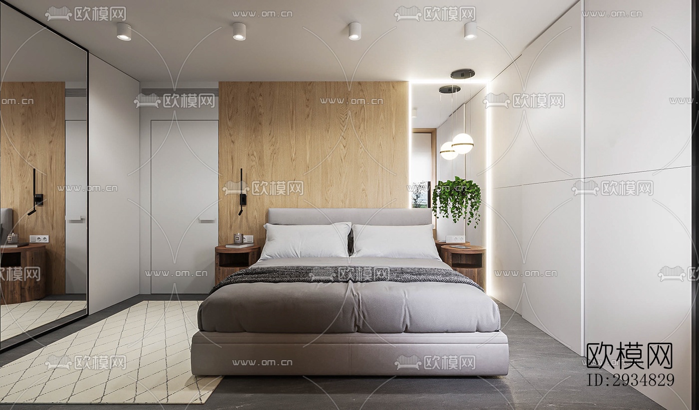 现代平层效果图下载（渲染图16）