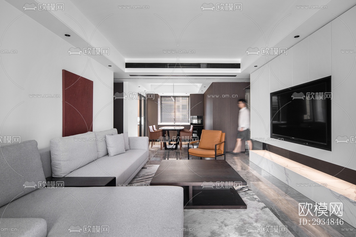 现代平层效果图下载（渲染图14）