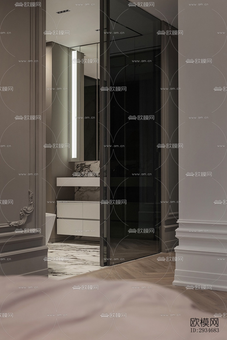 欧式平层效果图下载（渲染图11）