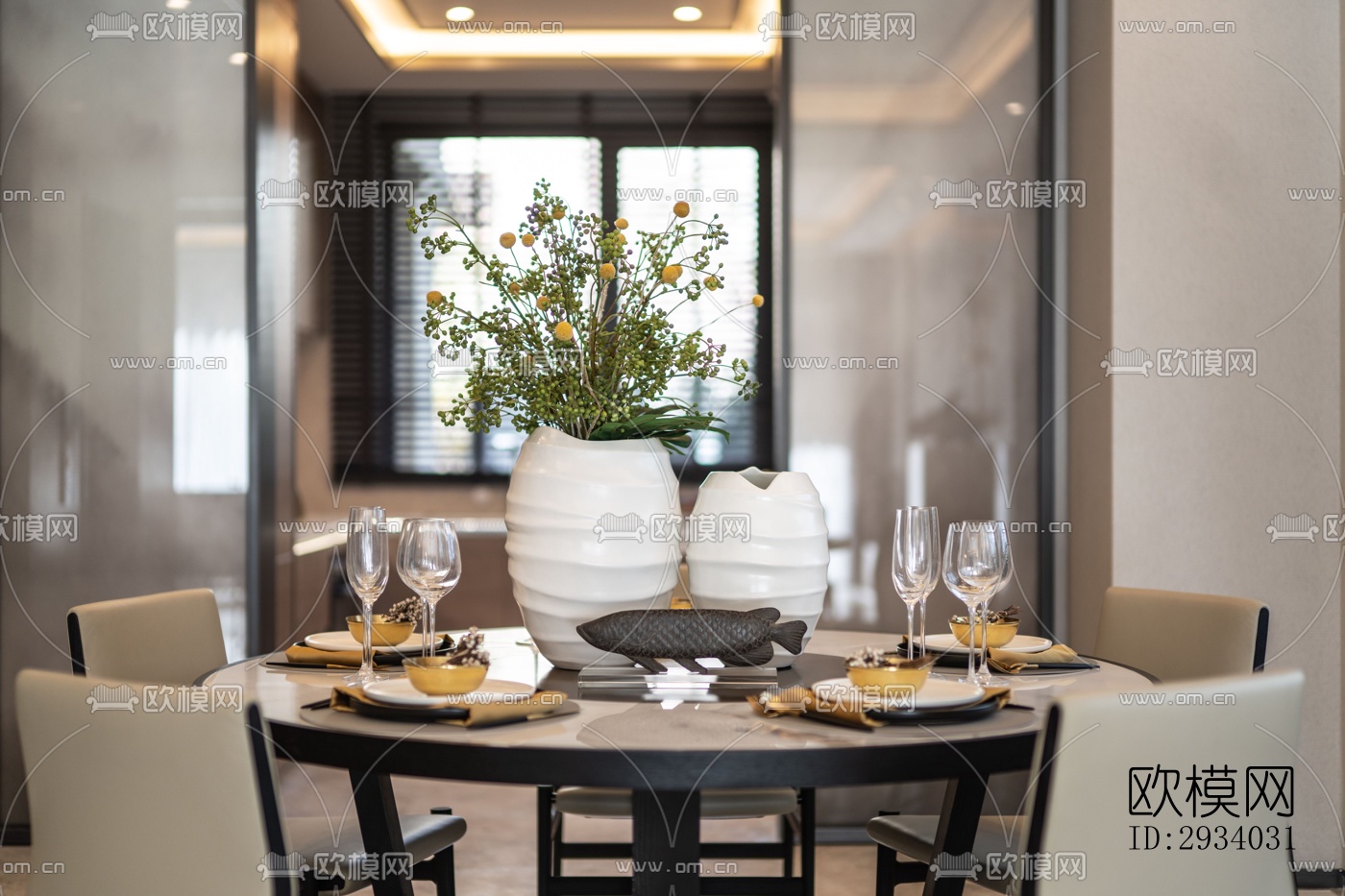 新中式别墅效果图下载（渲染图8）