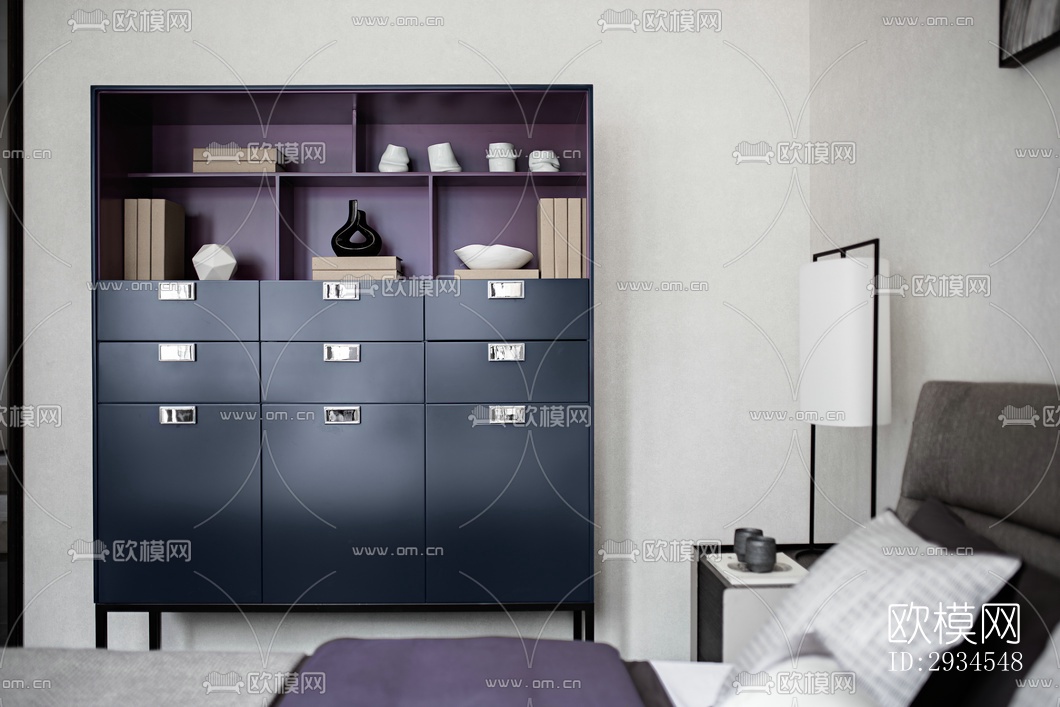 新中式平层效果图下载（渲染图9）