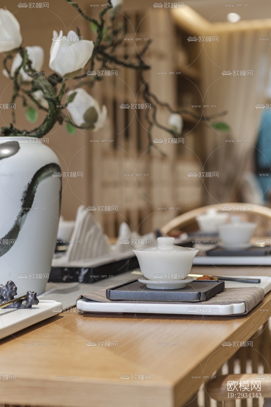 中式平层效果图下载（渲染图6）