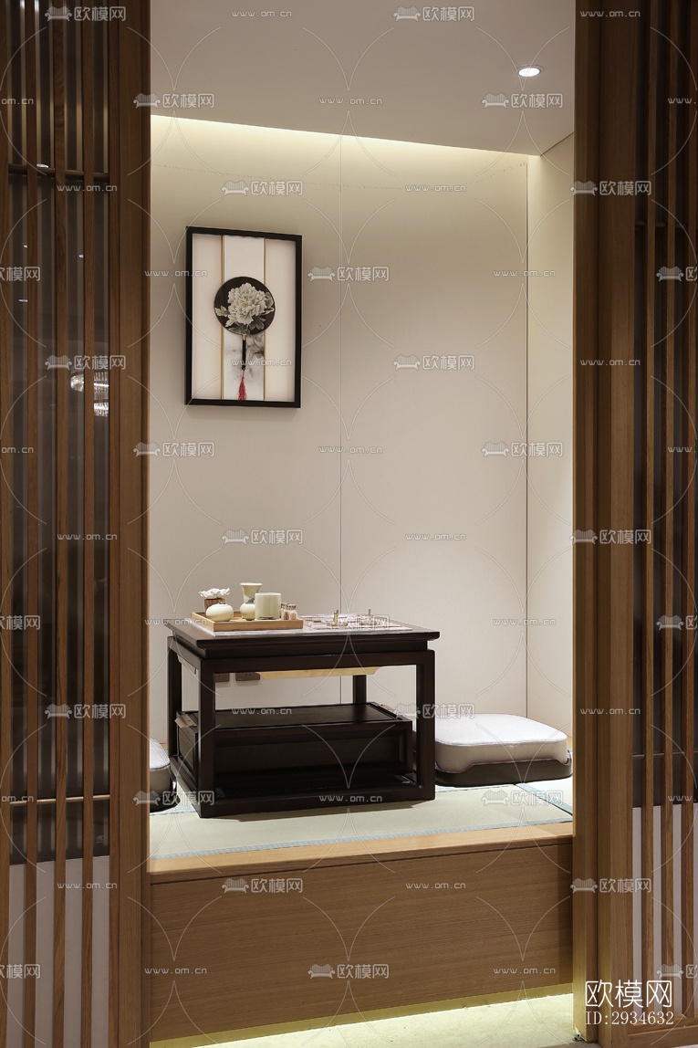 新中式平层效果图下载（渲染图3）