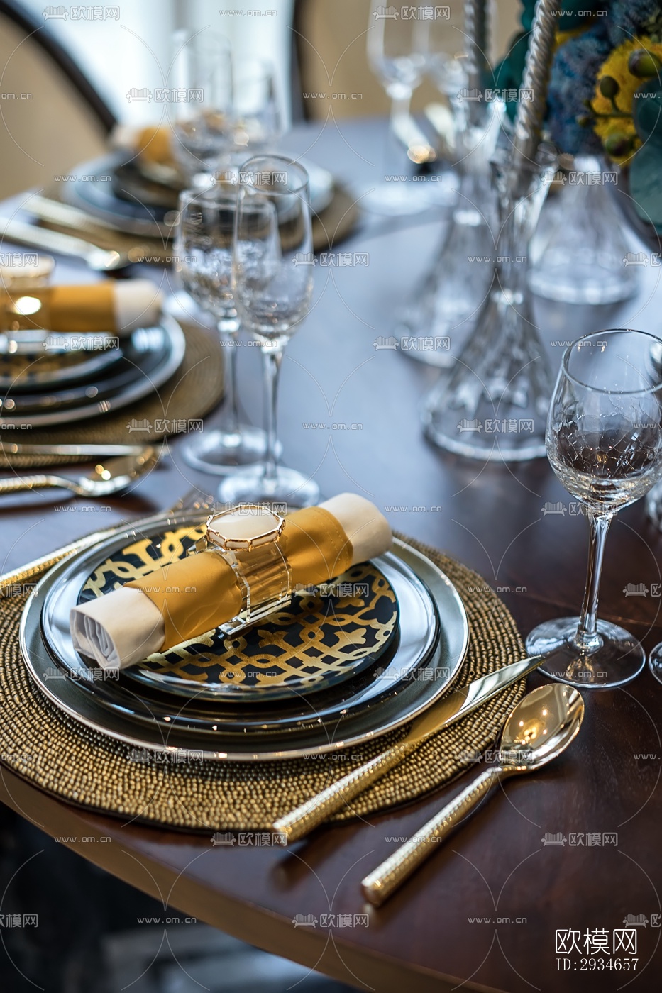 新中式平层效果图下载（渲染图11）