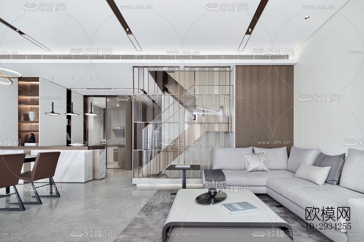 现代复式效果图下载（渲染图10）