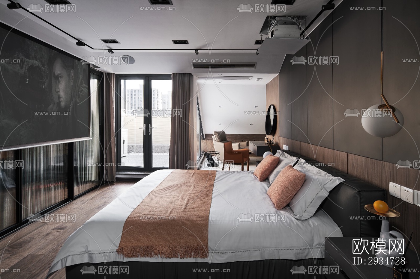 现代平层效果图下载（渲染图8）