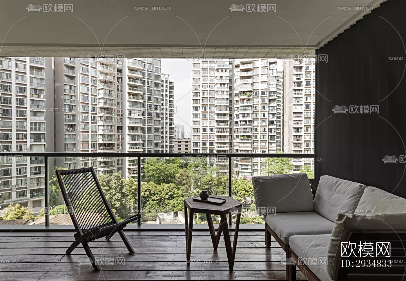 现代平层效果图下载（渲染图4）