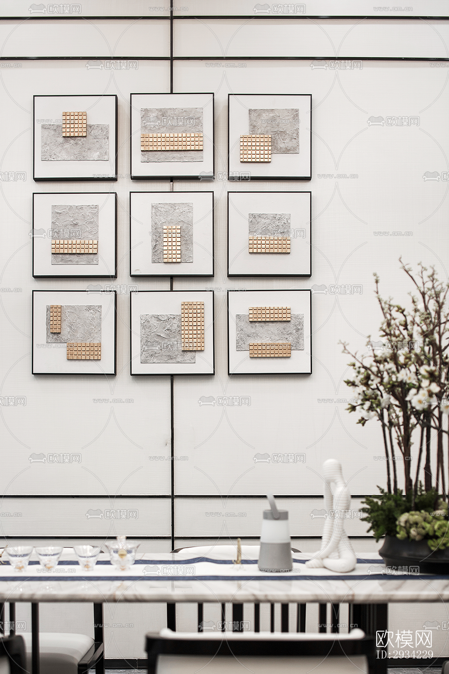 新中式复式效果图下载（渲染图13）